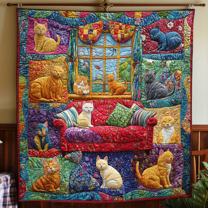 Cozy Family Cat WY1811049CL Quilt