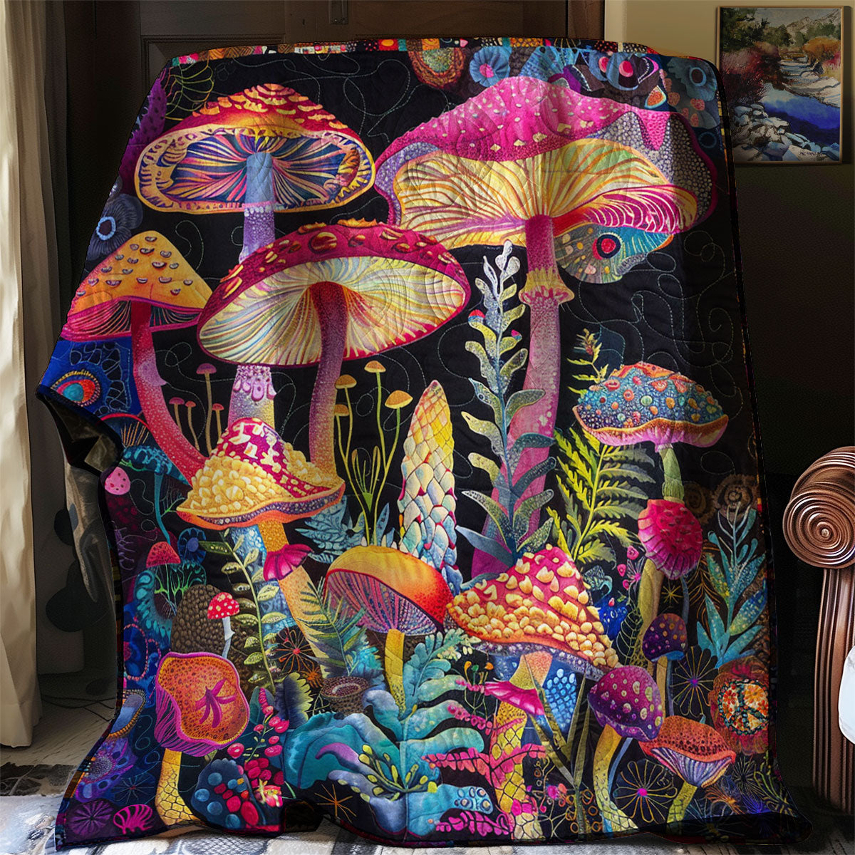 Hippie Mushroom WJ2112012CL Quilt