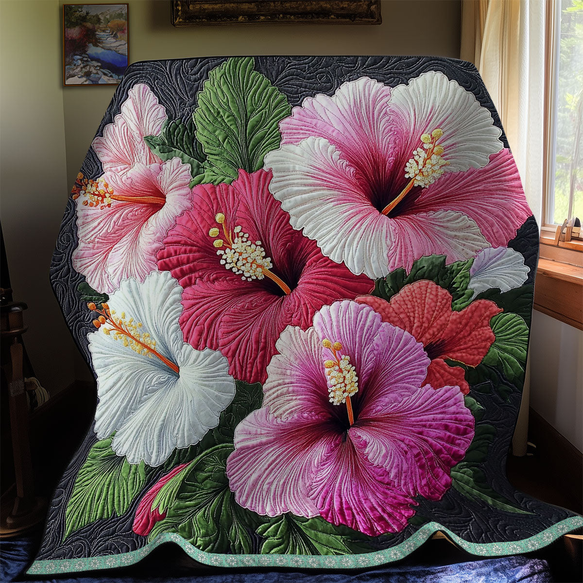 Hibiscus Flowers WX1811026CL Quilt