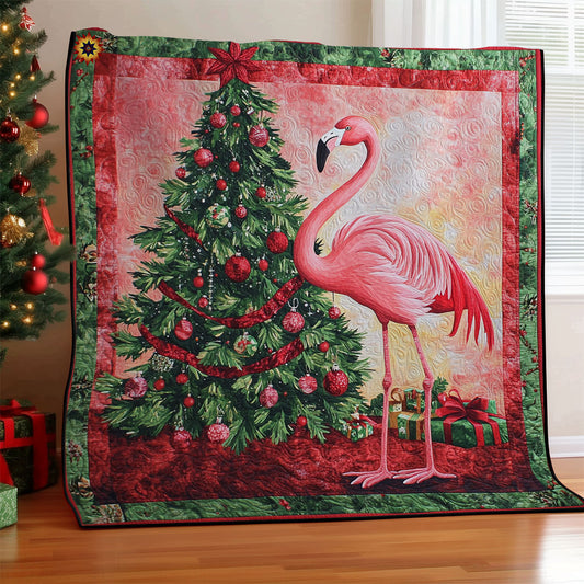 Christmas Tree Flamingo WY2111026CL Quilt