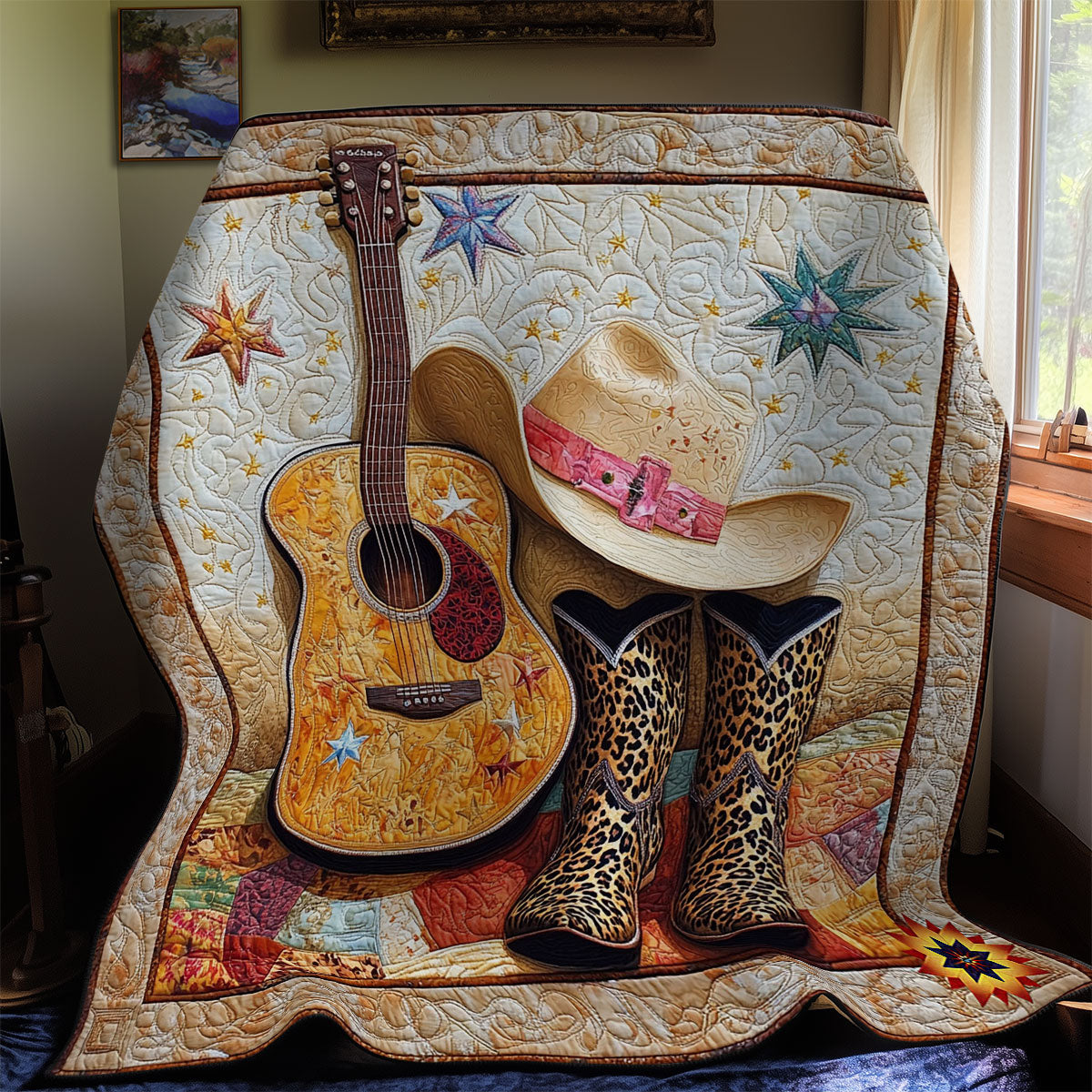 Cowboy Guitar WY0912023CL Quilt