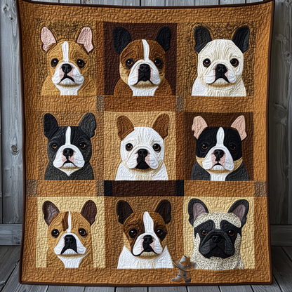 French Bulldog Faces XR0912009CL Quilt