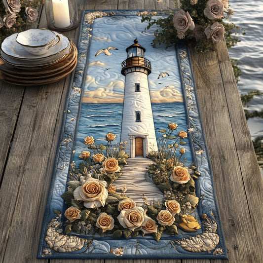 Lighthouse Seaside CW1205091CL Quilted Table Runner