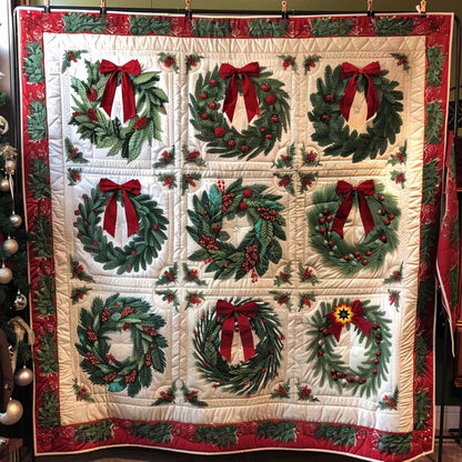 Beautiful Pine Wreath Christmas WP3010005CL Quilt