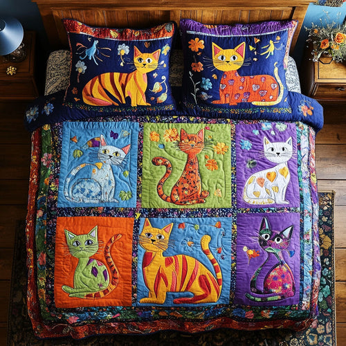 Colorful Cat Portrait WY2901021CL Duvet Cover Set