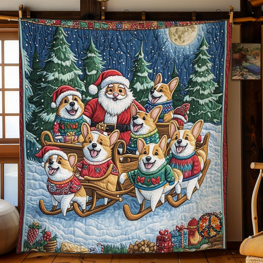 Corgi Sleigh Ride WN1010062CL Quilt