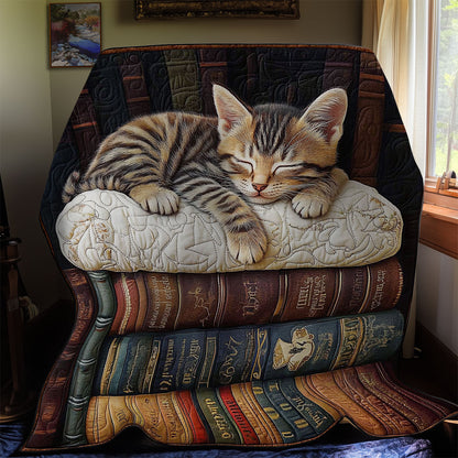 Sleeping Book Cat WY2511027CL Quilt