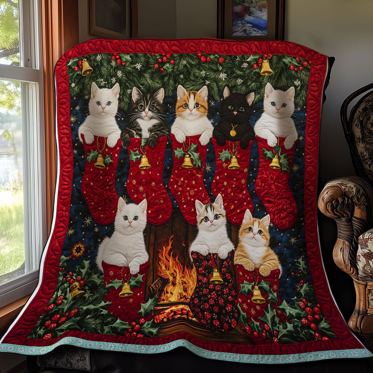 Cat Christmas WT1010003CL Quilt