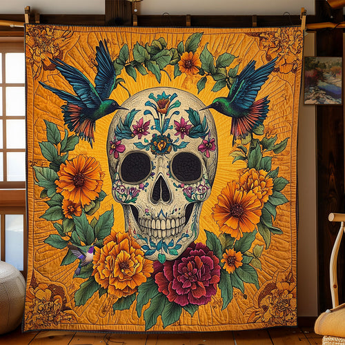 Hummingbird And Skull WY3110001CL Quilt