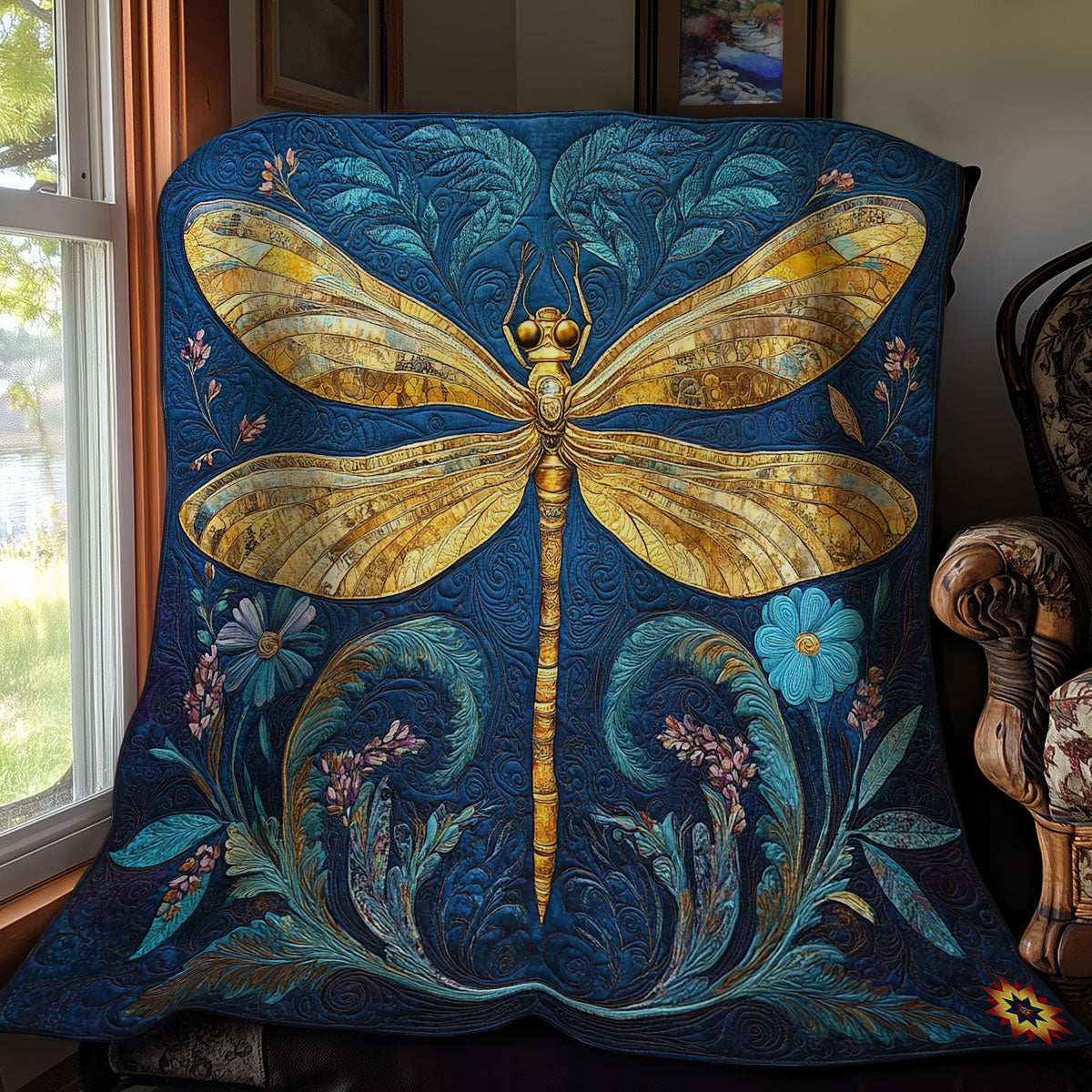 Flower Dragonfly WY0312013CL Quilt
