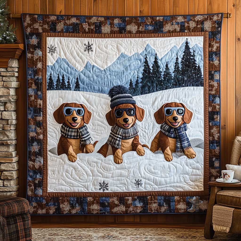 Dachshund Winter Cheer WN2011042CL Quilt