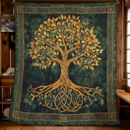 Gold Tree Of Life WY2101057CL Quilt