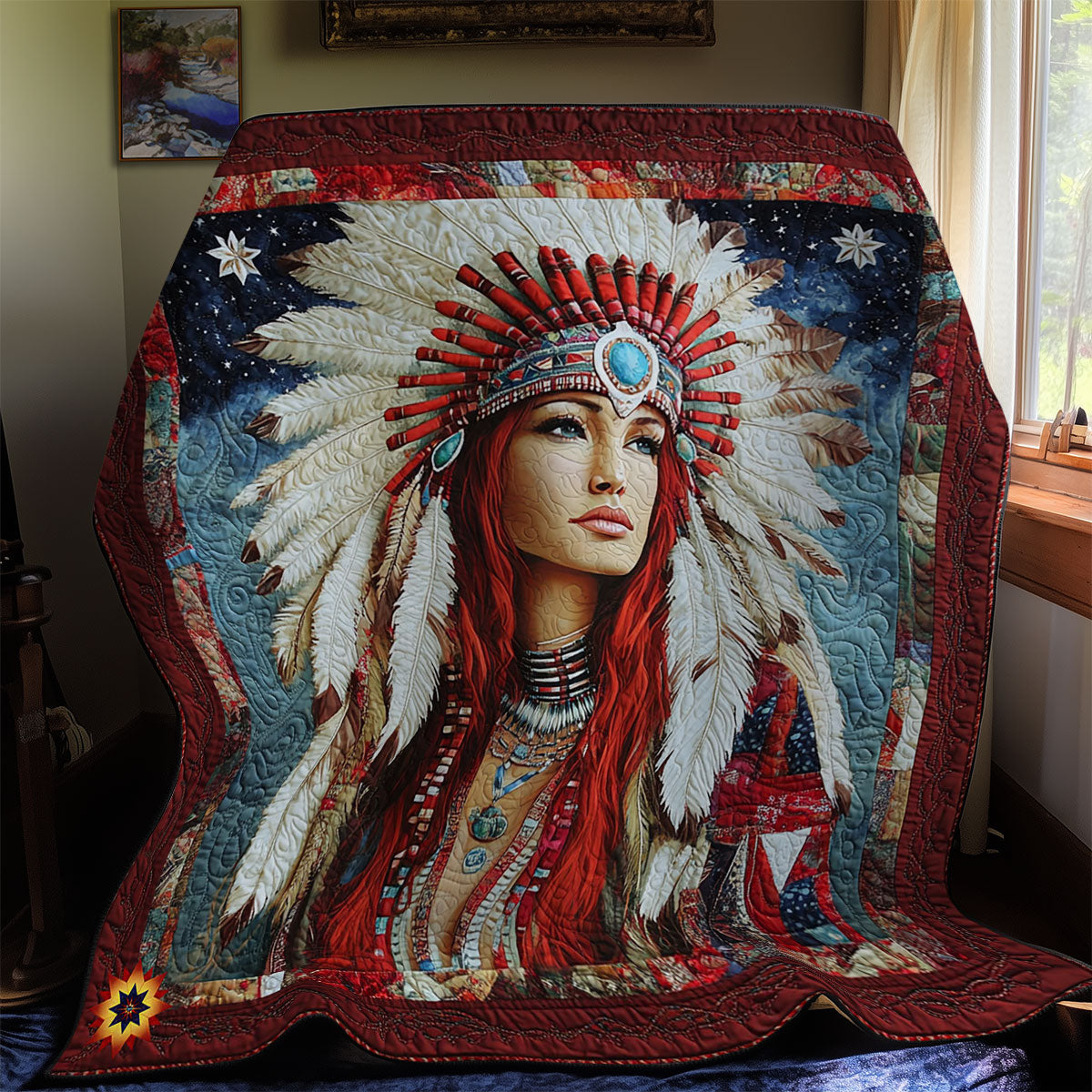 Native American Girl WY2711036CL Quilt