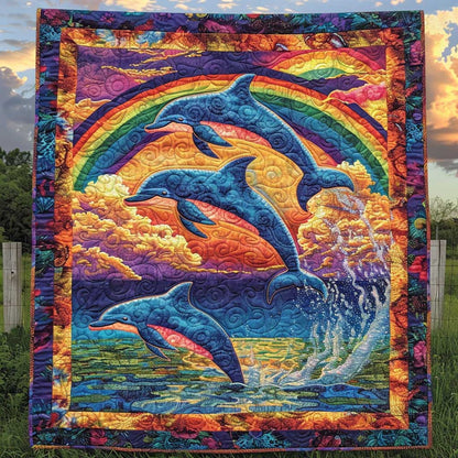 Rainbow Dolphin WJ2609015CL Quilt