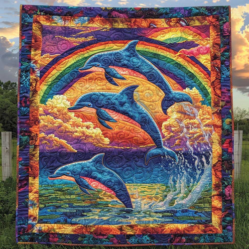 Rainbow Dolphin WJ2609015CL Quilt