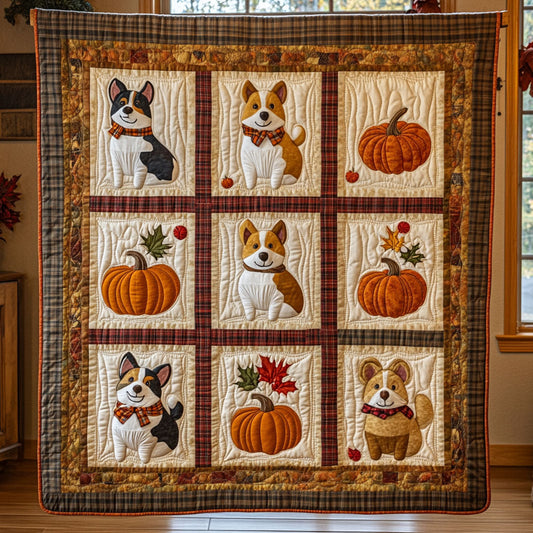 Pup And Pumkin CP1208071CL Quilt