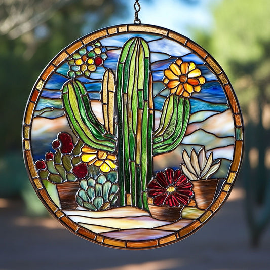Cactus Flower WY2202112CL Suncatcher