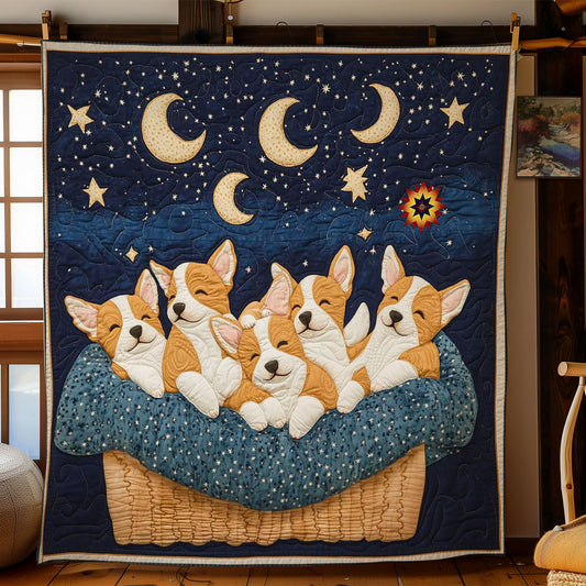 Corgi Cozy Night WN0811068CL Quilt
