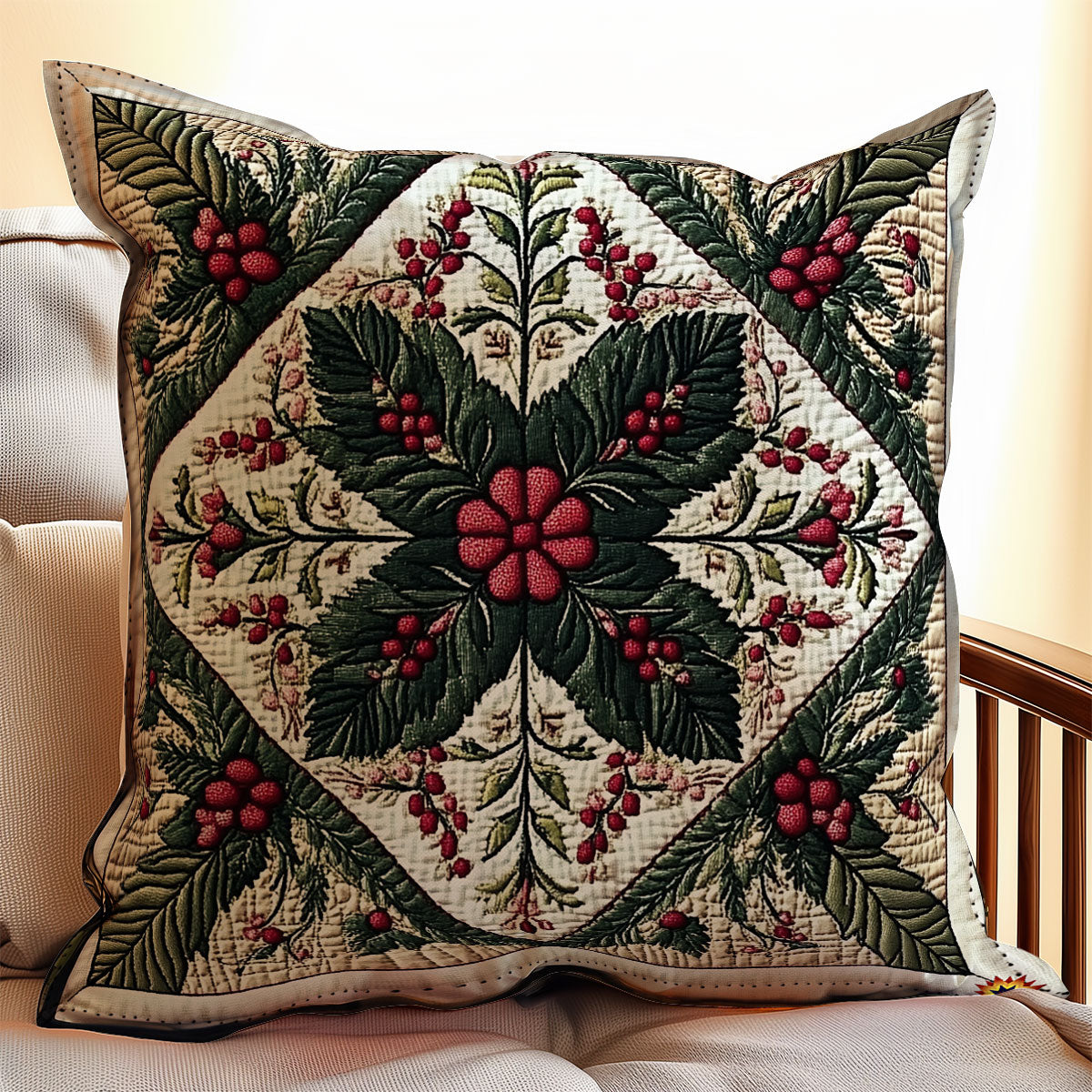 Christmas Flower Symmetrical Pattern WY0911043CL Quilt Pillow Case