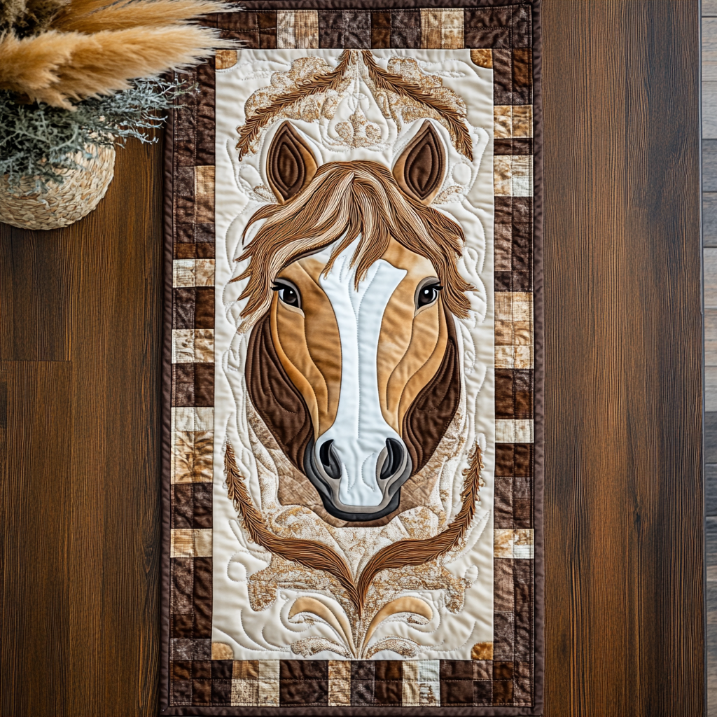 Brown Horse XR2309018CL Quilted Table Runner