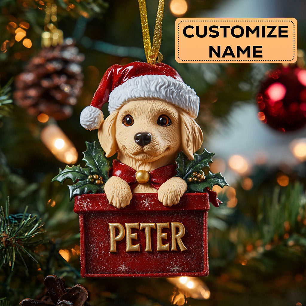 Lovely Golden Retriever CW2411036CL Personalized Christmas Ornament