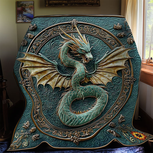 Teal Dragon WY1511015CL Quilt