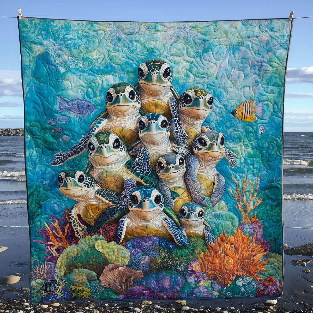 Turtle Family WY2811039 Quilt
