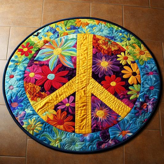 Retro Hippie XR1203014CL Quilted Round Mat