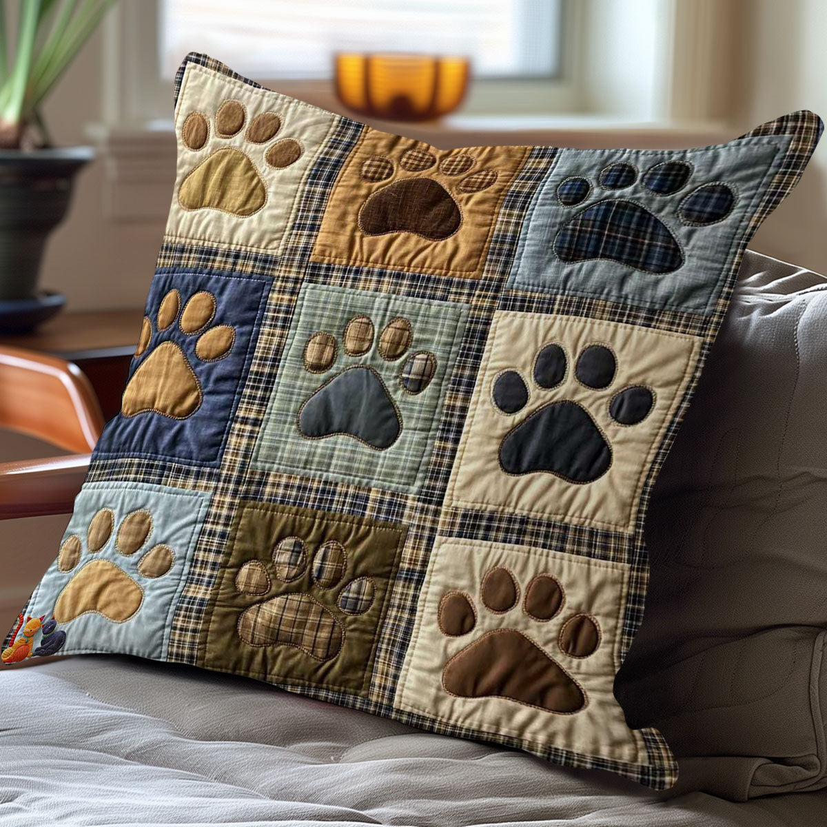 Patchwork Dog Paws WN0310115CL Quilt Pillow Case