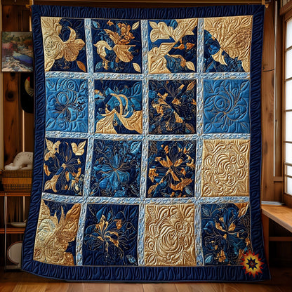 Gold And Navy Blue WY0712016CL Quilt