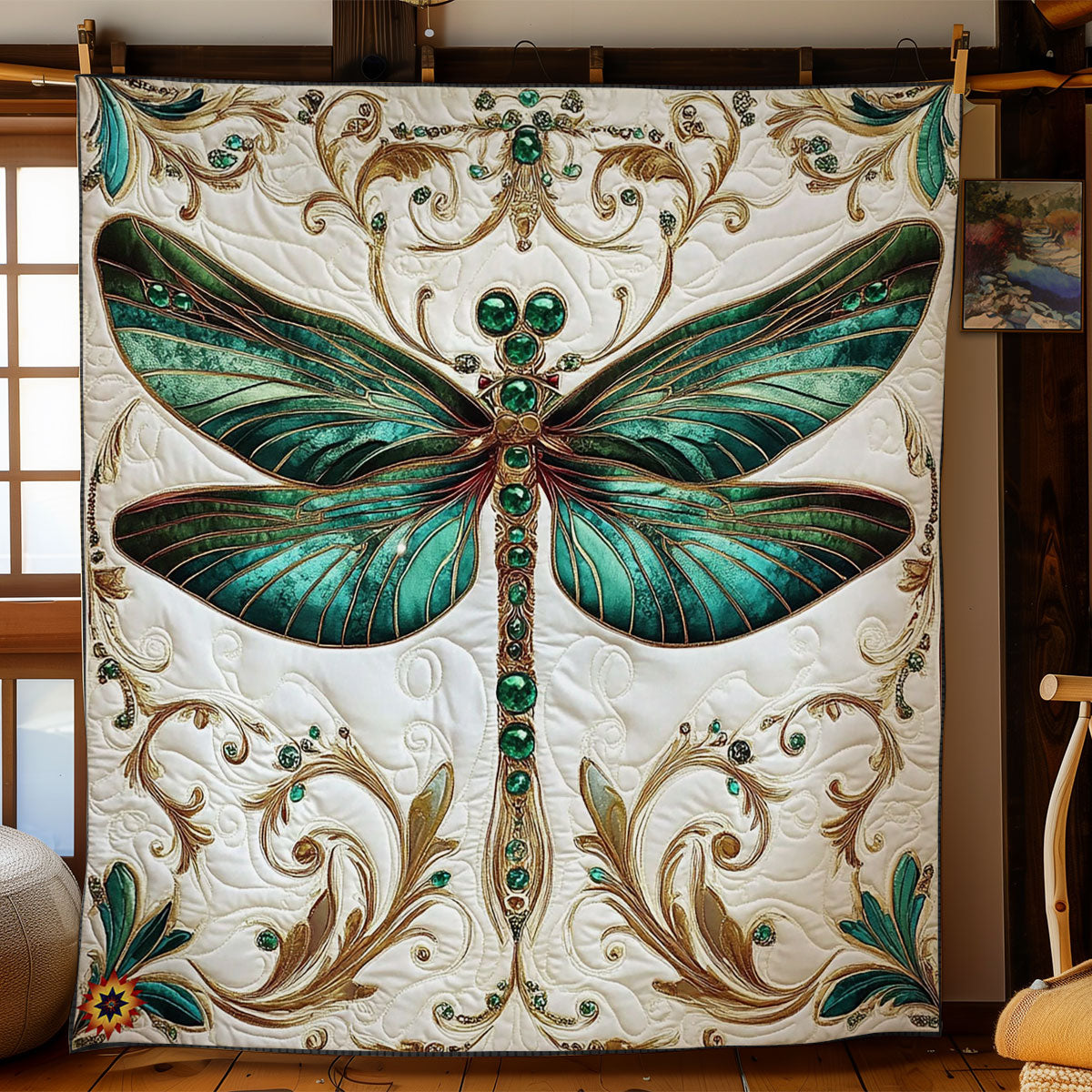 Royal Green Dragonfly WY0312049CL Quilt