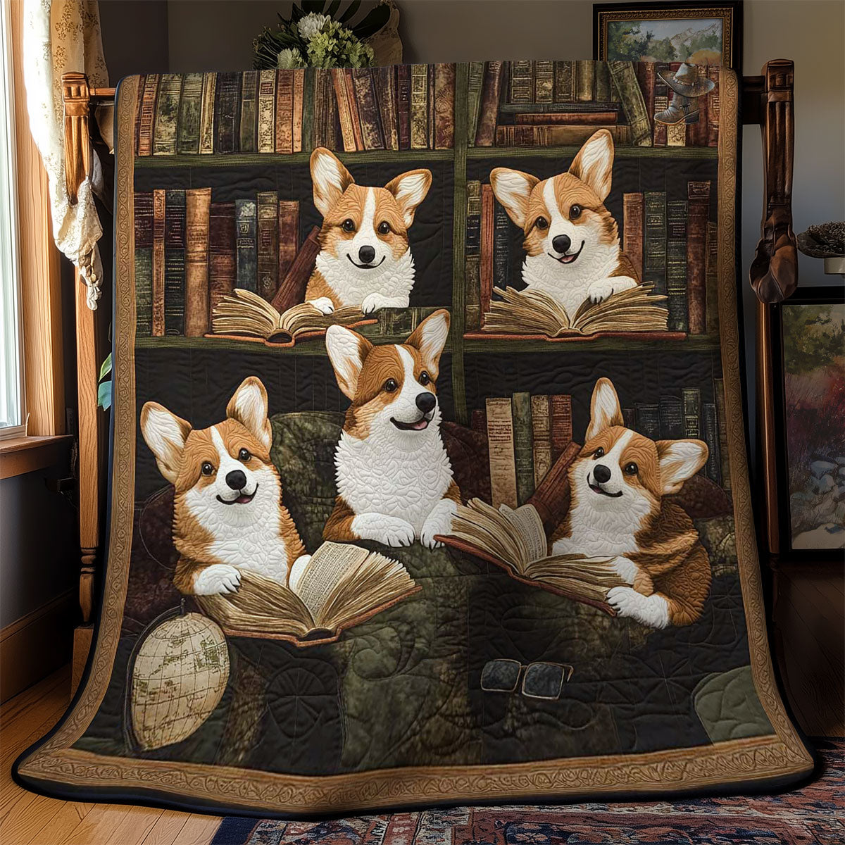 Bookish Corgi WN2910026CL Quilt