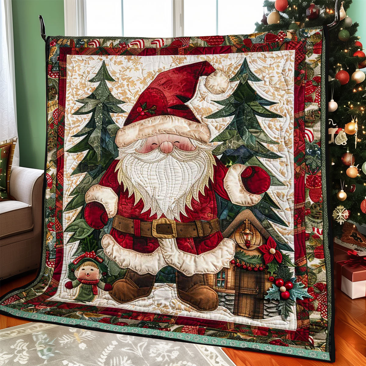 Santa Gnome WJ1309021CL Quilt