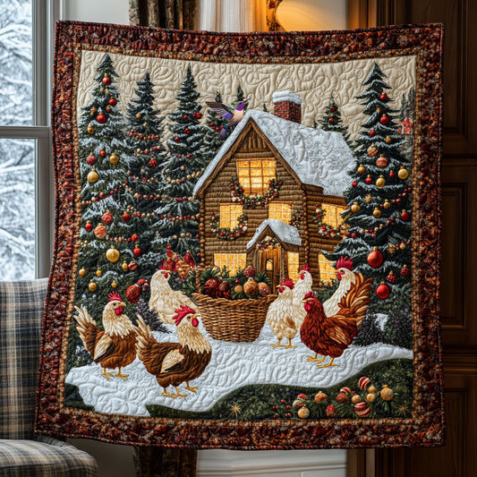 Chicken Christmas WX2610006CL Quilt