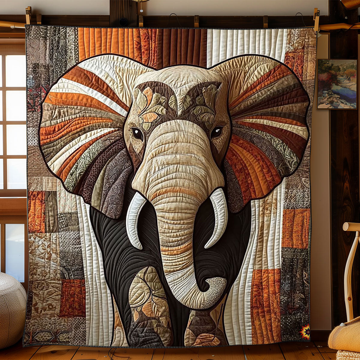 Majestic Elephant Mosaic WJ1912026CL Quilt