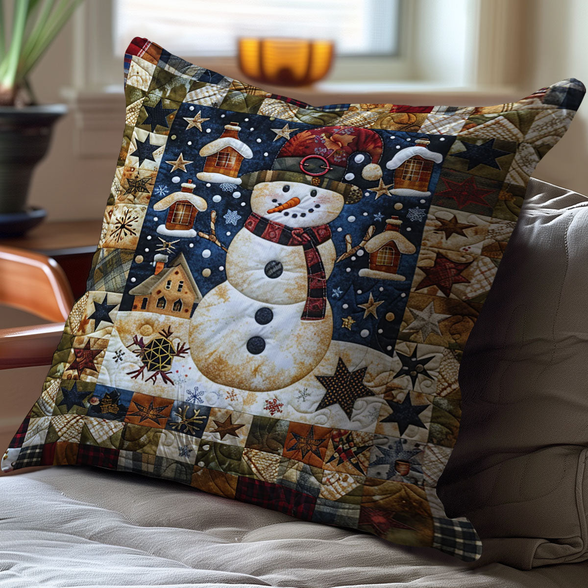 Christmas Snowman WJ2110032CL Quilt Pillow Case