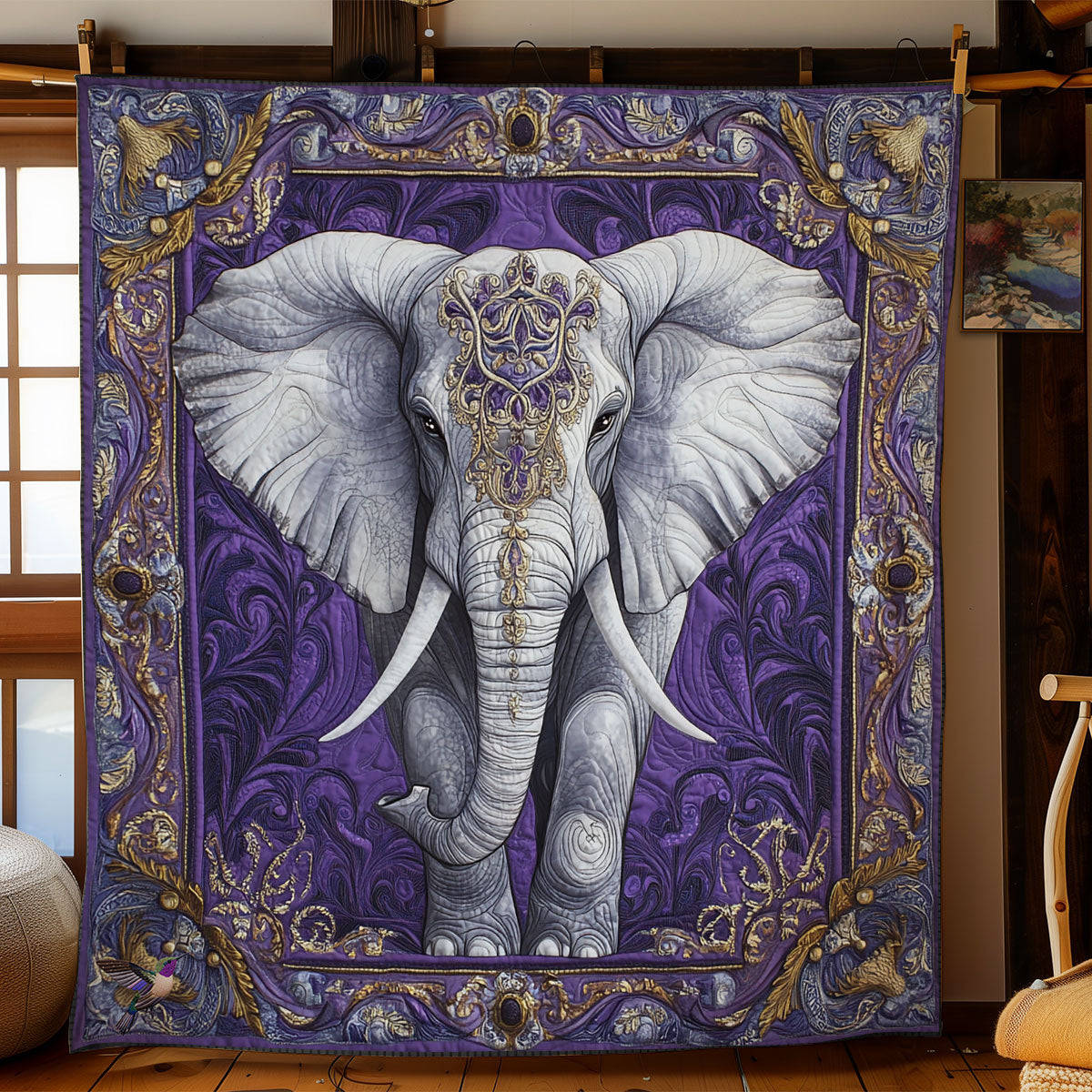 Mystic Purple Elephant WY1211020CL Quilt