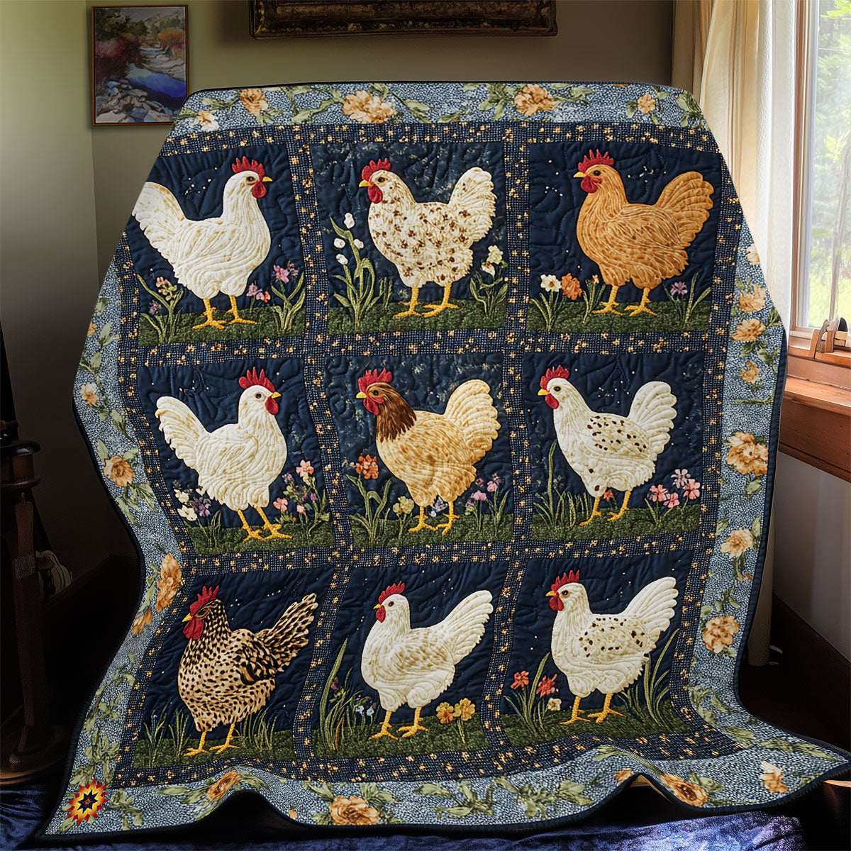 Whimsical Chicken  WX2612062CL Quilt