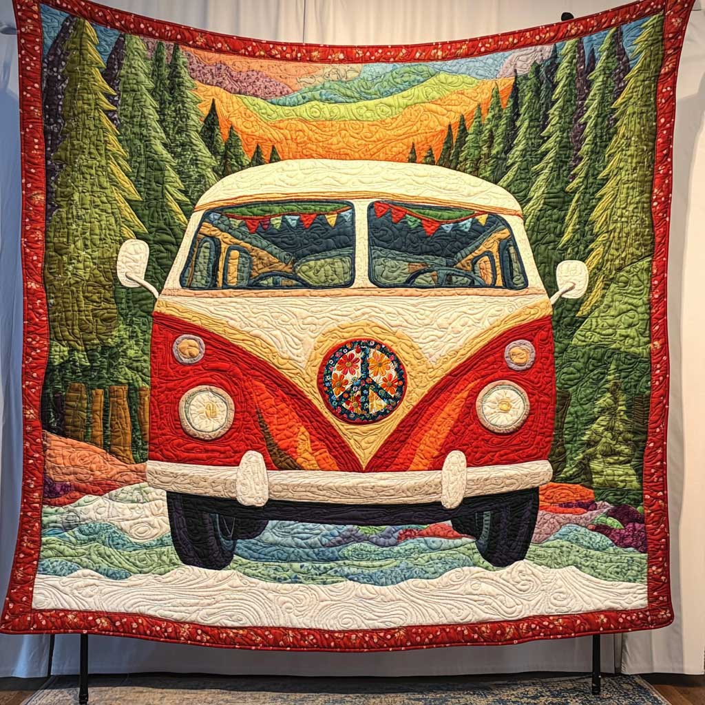 Hippie Groovy Van WP0212019CL Quilt