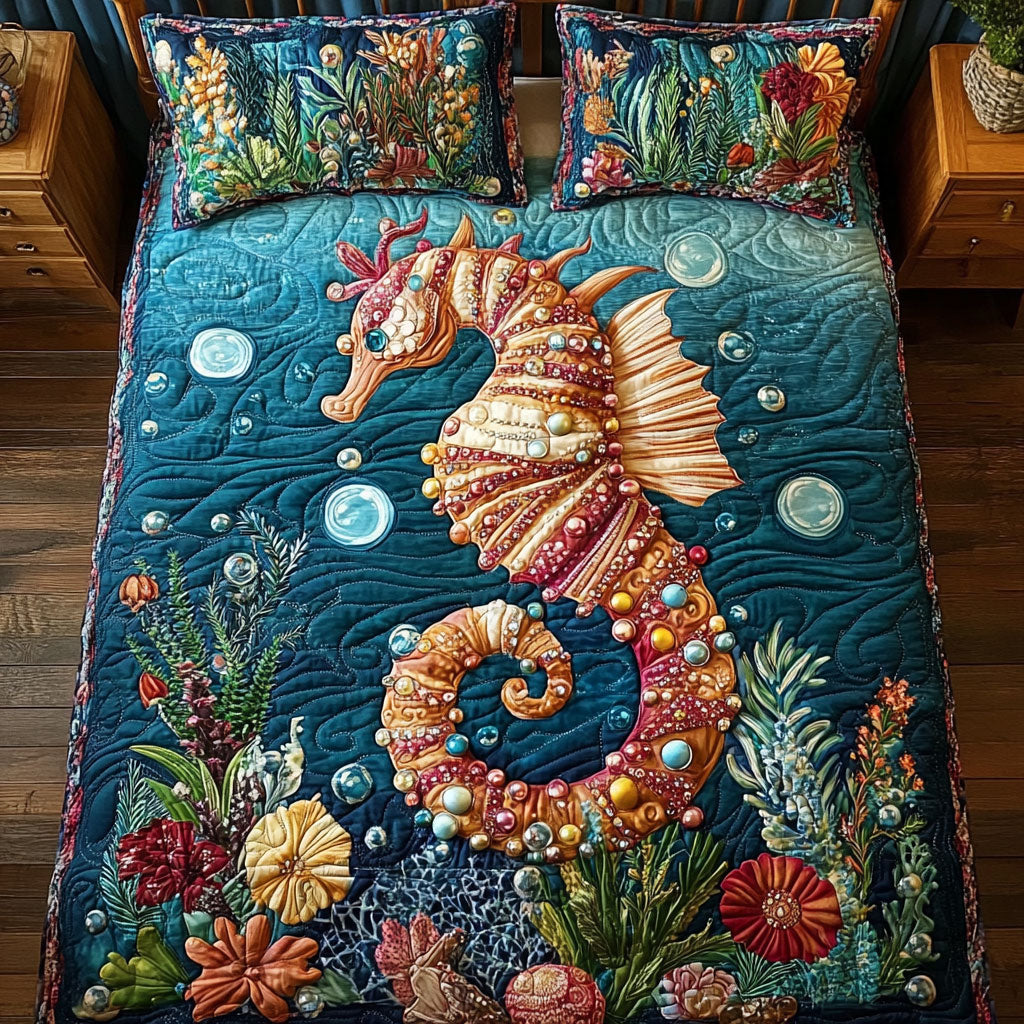 Seahorse In Ocean WY1801034CL Duvet Cover Set