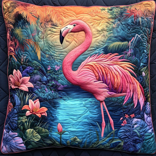Pink Flamingo WT1104029CL Quilt Pillow Case