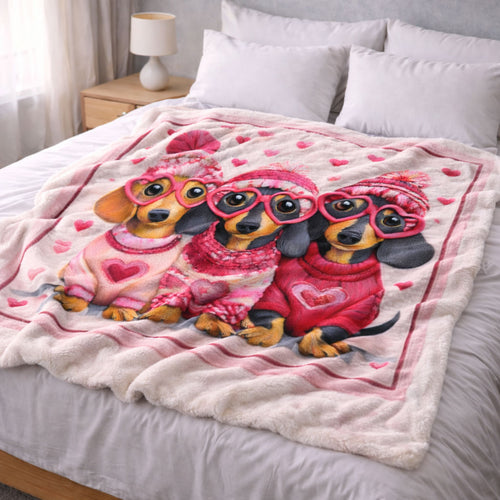 Dachshund Love CW2101002CL Faux Fur Throw Blanket