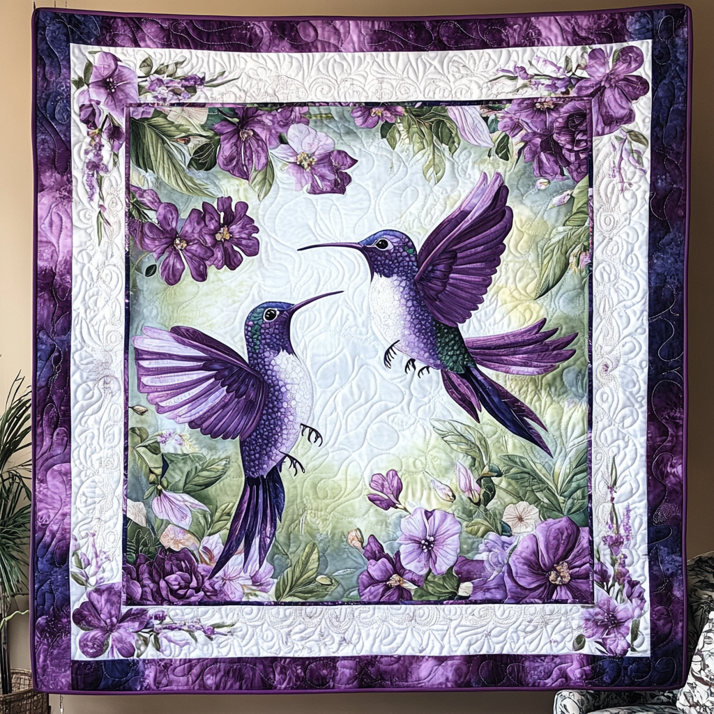 Lilac Couple Hummingbird XR2709029CL Quilt