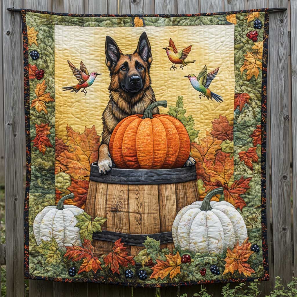 German Shepherd Pumpkin Adventure WN2709098CL Quilt