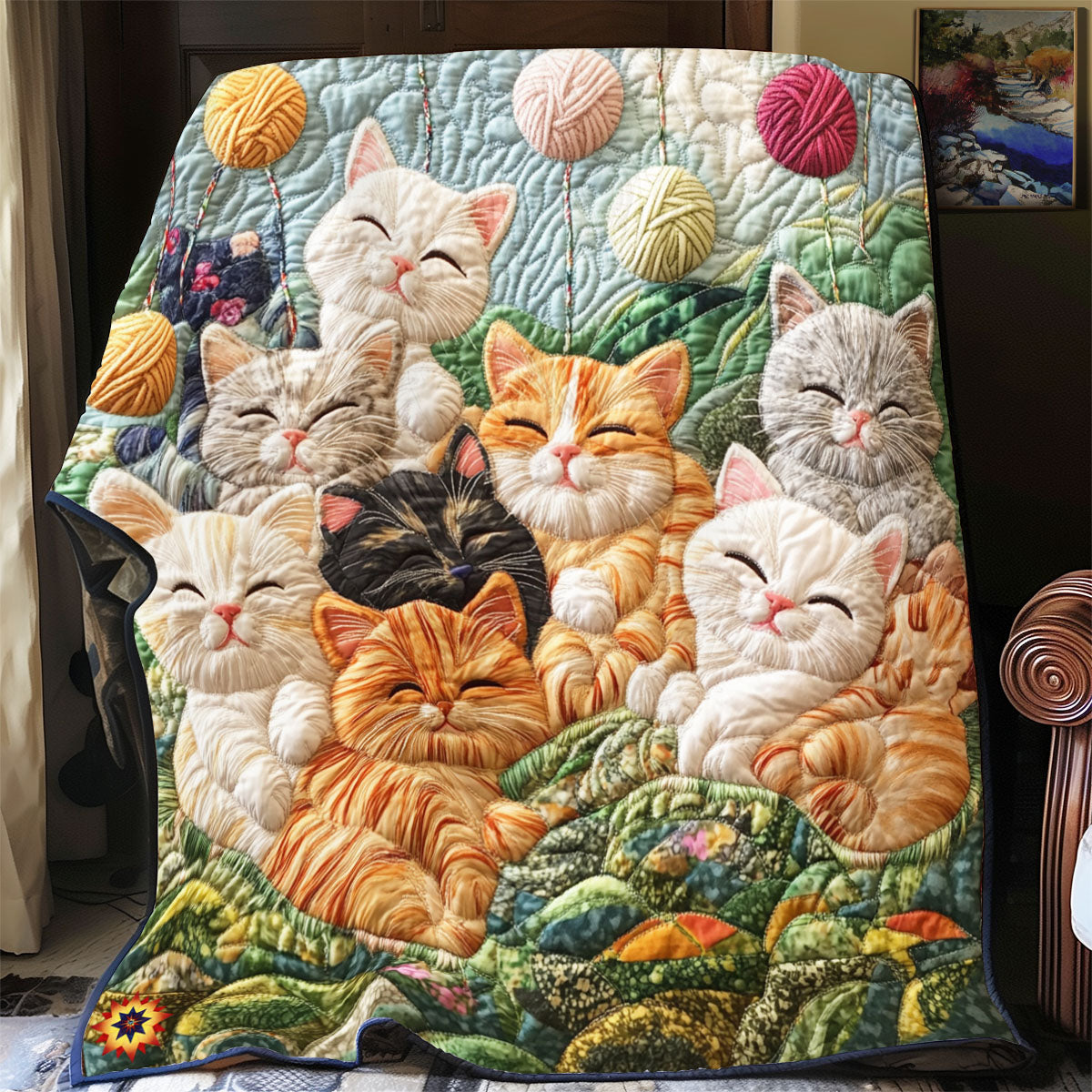 Cute Cat Crochet YR2412042CL Quilt