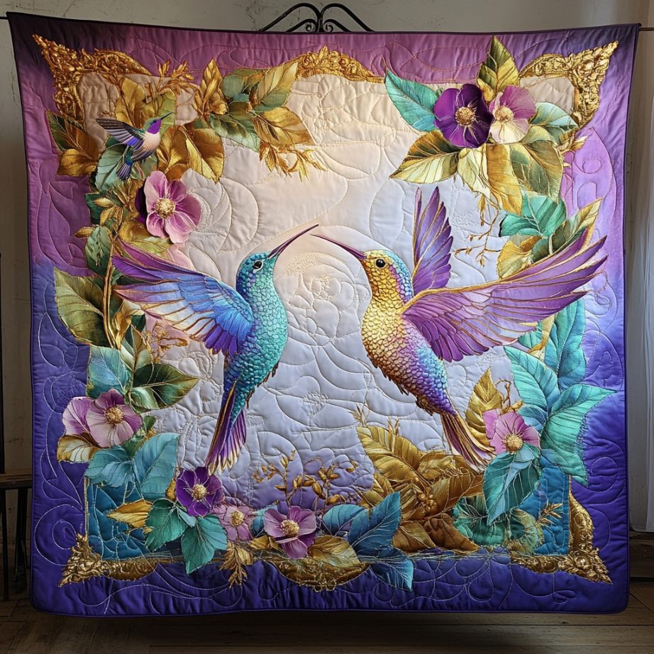 Hummingbird Purple Light  WU0611027CL Quilt