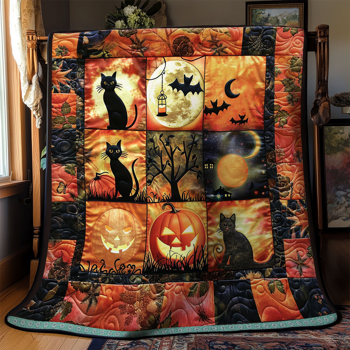 Eerie Halloween Cat WN1309060CL Quilt