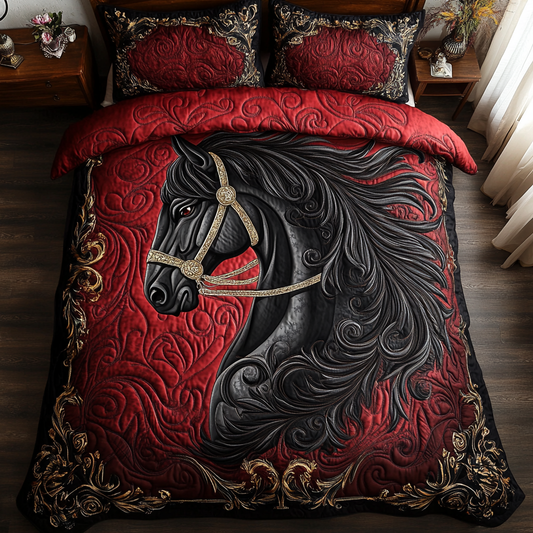 Feathers of Grace Horse YR0601011CL Duvet Cover Set