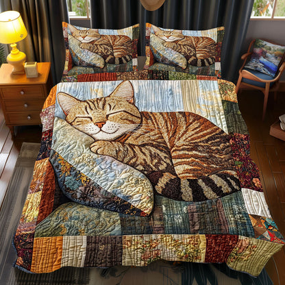 Patchwork Sleeping Cat WJ1912050CL Duvet Cover Set