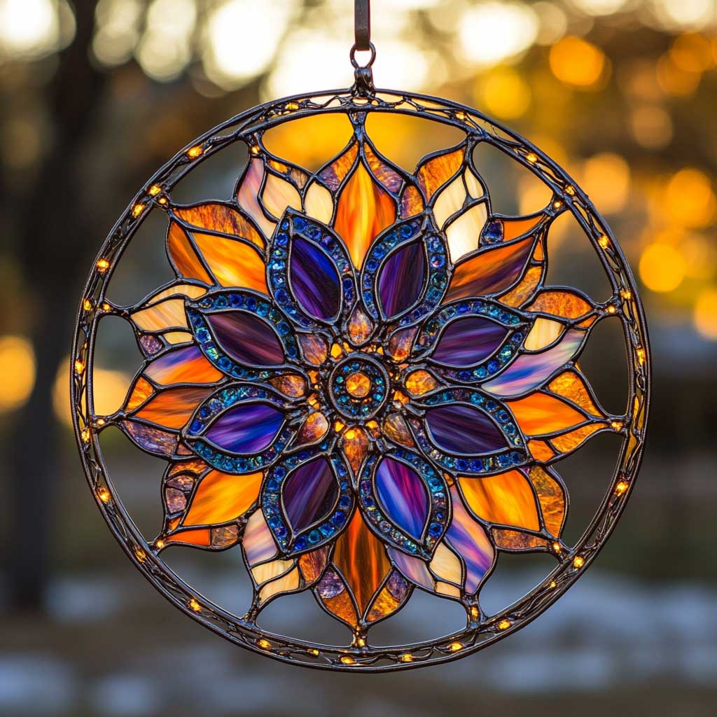 Enchanted Flower Mandala WN0402044CL Suncatcher